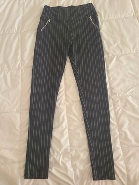 stradivarius Black with White Pinstripe Pants